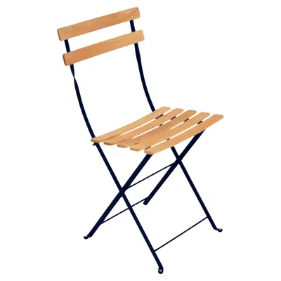 Pre-owned Fermob - Bistro Natural Folding Chair - Deep Blue - Set Of 2 Chairs
