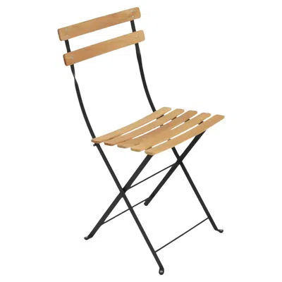 Pre-owned Fermob - Bistro Natural Folding Chair - Liquorice - Set Of 2 Chairs In Brown