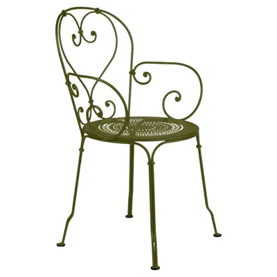 Pre-owned Fermob Chair With Arms  - 1900 Armchair - Pesto In Brown
