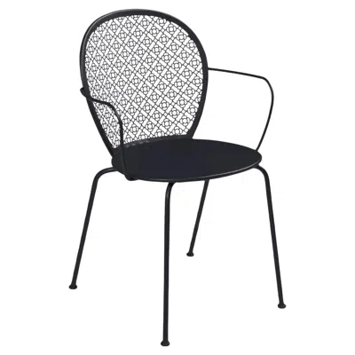 Pre-owned Fermob Chair With Arms  - Lorette Armchair - Anthracite In Black