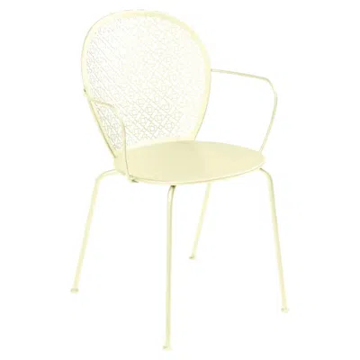 Pre-owned Fermob Chair With Arms  - Lorette Armchair - Frosted Lemon In White