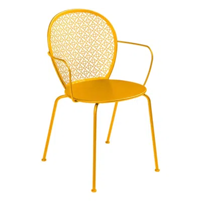 Pre-owned Fermob Chair With Arms  - Lorette Armchair - Honey In Orange