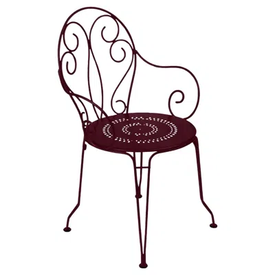 Pre-owned Fermob Chair With Arms  - Montmartre Armchair - Black Cherry