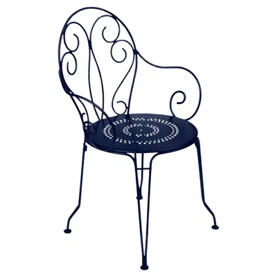Pre-owned Fermob Chair With Arms  - Montmartre Armchair - Deep Blue