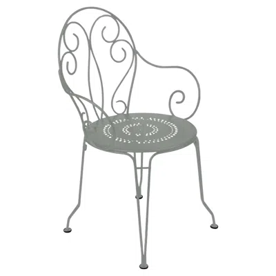 Pre-owned Fermob Chair With Arms  - Montmartre Armchair - Lapilli Grey In Gray