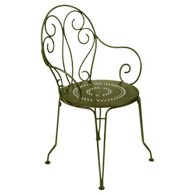 Pre-owned Fermob Chair With Arms  - Montmartre Armchair - Pesto In Brown
