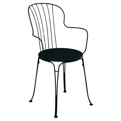 Pre-owned Fermob Chair With Arms  - Opéra+ Armchair - Liquorice In Black
