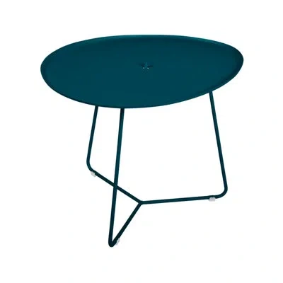 Fermob Cocotte Metal Side Table In Acapulco Blue