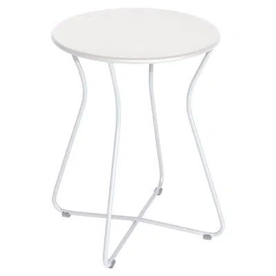 Fermob Cocotte Steel Side Table In Cotton White
