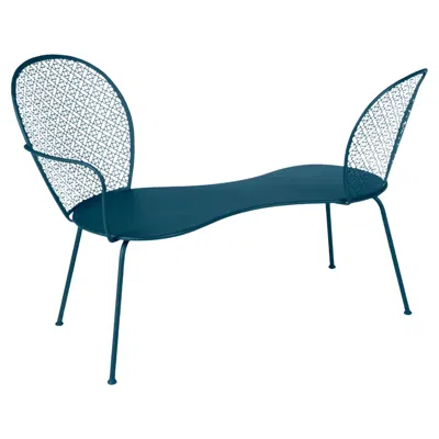 Pre-owned Fermob Conversation Bench  Lorette Design Frédéric Sofia - Acapulco Blue