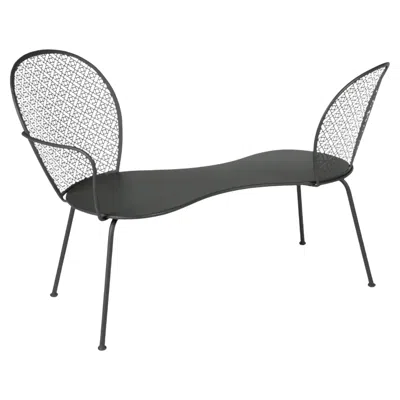 Pre-owned Fermob Conversation Bench  Lorette Design Frédéric Sofia - Anthracite In Gray