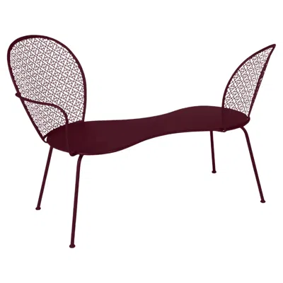 Pre-owned Fermob Conversation Bench  Lorette Design Frédéric Sofia - Black Cherry