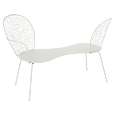 Pre-owned Fermob Conversation Bench  Lorette Design Frédéric Sofia - Clay Grey In Gray