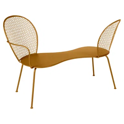 Pre-owned Fermob Conversation Bench  Lorette Design Frédéric Sofia - Gingerbread In Brown