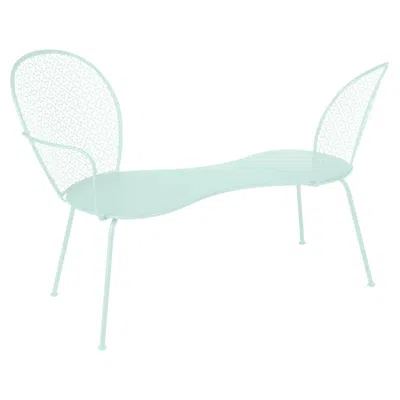 Pre-owned Fermob Conversation Bench  Lorette Design Frédéric Sofia - Ice Mint In Gray