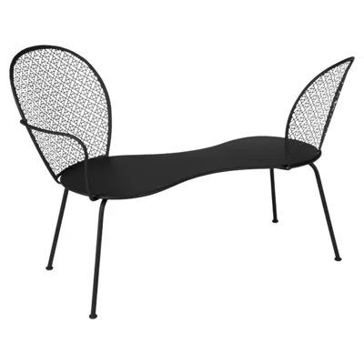 Pre-owned Fermob Conversation Bench  Lorette Design Frédéric Sofia - Liquorice In Black