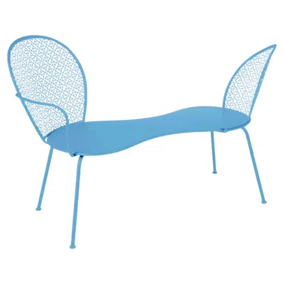 Pre-owned Fermob Conversation Bench  Lorette Design Frédéric Sofia - Maya Blue