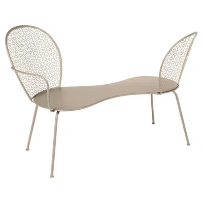 Pre-owned Fermob Conversation Bench  Lorette Design Frédéric Sofia - Nutmeg In Sand