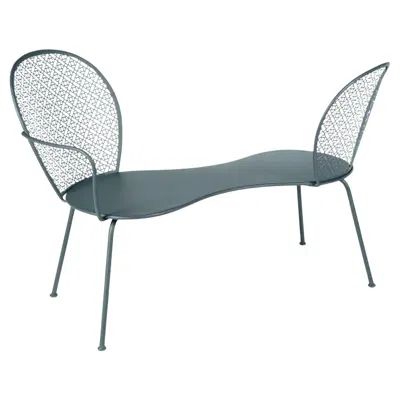 Pre-owned Fermob Conversation Bench  Lorette Design Frédéric Sofia - Storm Grey In Gray