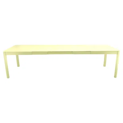 Pre-owned Fermob Extensible Outdoor Table  Ribambelle Xl 149/299 Cm 59/118 In Frosted Lemon In Yellow