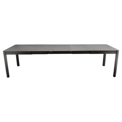 Pre-owned Fermob Extensible Outdoor Table  Ribambelle Xl 149/299 Cm 59/118 In Liquorice In Gray