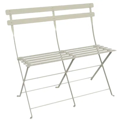 Pre-owned Fermob Folding Bench  Bistro 2-seater Ottoman - Clay Grey In Gray