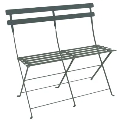 Pre-owned Fermob Folding Bench  Bistro 2-seater Ottoman - Storm Grey In Gray