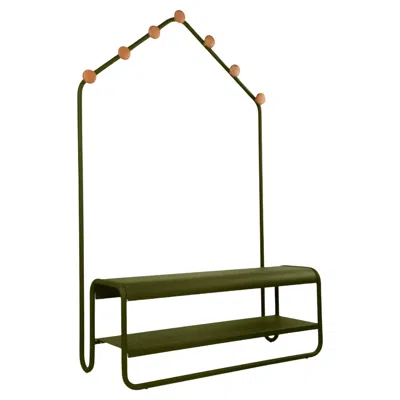 Pre-owned Fermob - Funambule Cloakroom Bench - Pesto In Brown