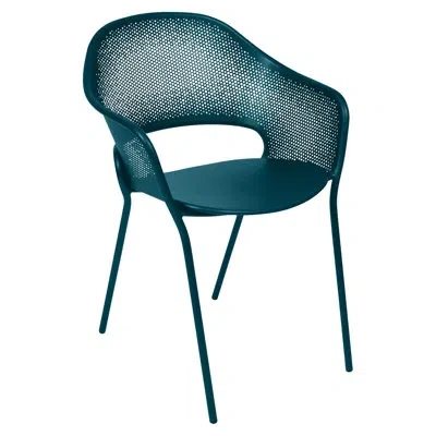 Fermob Kate Stacking Patio Dining In Acapulco Blue