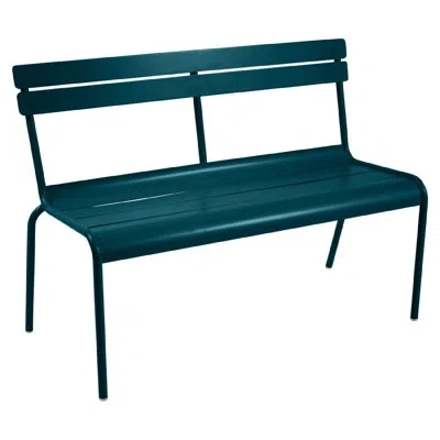 Fermob Luxembourg 100% Aluminum Garden Bench In Acapulco Blue