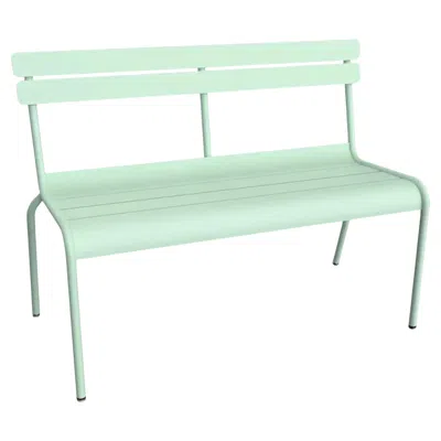 Pre-owned Fermob - Luxembourg 2/3-seater Bench With Backrest - Ice Mint In Blue