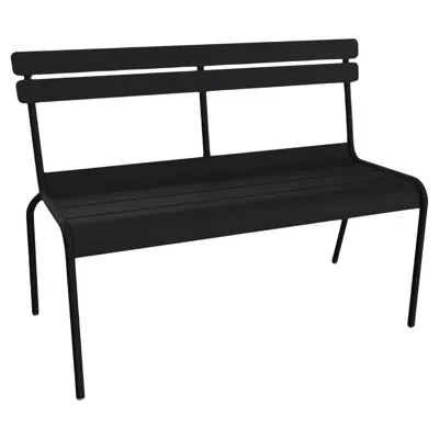 Pre-owned Fermob - Luxembourg 2/3-seater Bench With Backrest - Liquorice In Black