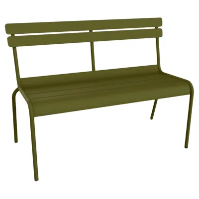 Pre-owned Fermob - Luxembourg 2/3-seater Bench With Backrest - Pesto In Brown