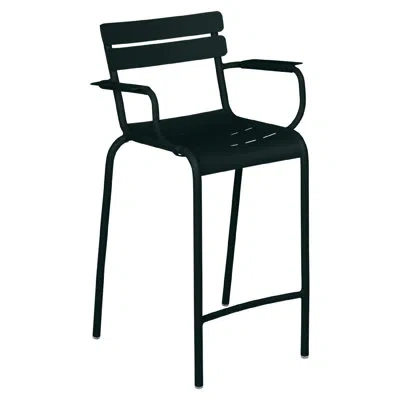Fermob Luxembourg 28" Patio Bar Stool In Liquorice