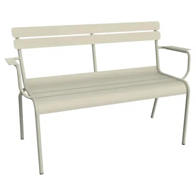 Pre-owned Fermob - Luxembourg 2-seater Garden Bench With Armrests - Clay Grey In Gray