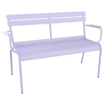 Pre-owned Fermob - Luxembourg 2-seater Garden Bench With Armrests - Marshmallow In Purple