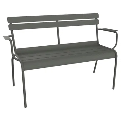 Pre-owned Fermob - Luxembourg 2-seater Garden Bench With Armrests - Rosemary In Gray
