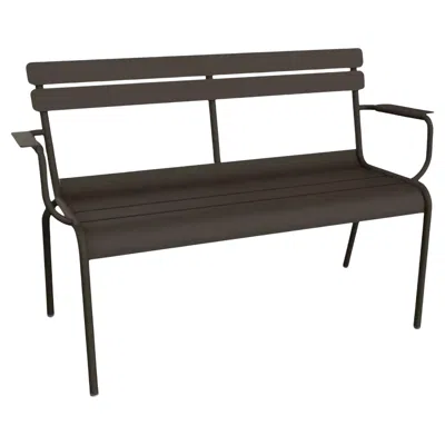 Pre-owned Fermob - Luxembourg 2-seater Garden Bench With Armrests - Tonka In Black