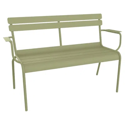 Pre-owned Fermob - Luxembourg 2-seater Garden Bench With Armrests - Willow Green