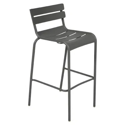 Fermob Luxembourg 31.5" Patio Bar Stool In Liquorice