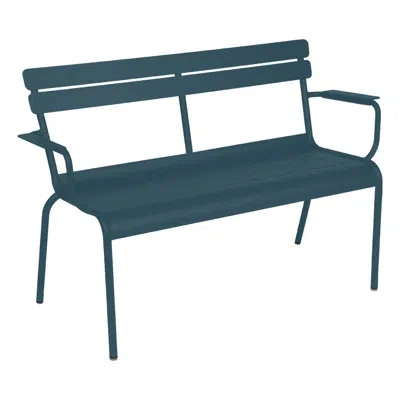 Fermob Luxembourg Aluminum Garden Bench In Acapulco Blue