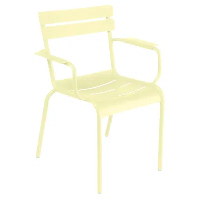 Pre-owned Fermob - Luxembourg Armchair (chair With Arms) - Frosted Lemon In Yellow