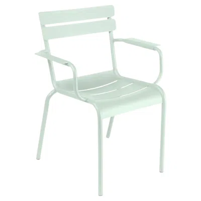 Pre-owned Fermob - Luxembourg Armchair (chair With Arms) - Ice Mint In Gray