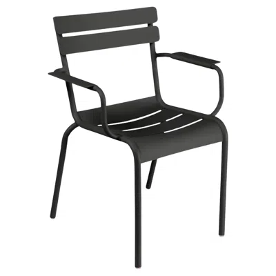 Pre-owned Fermob - Luxembourg Armchair (chair With Arms) - Liquorice In Black