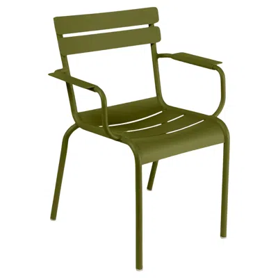 Pre-owned Fermob - Luxembourg Armchair (chair With Arms) - Pesto In Brown