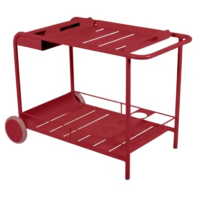 Pre-owned Fermob - Luxembourg Side Bar / Trolley Bar - Chili In Red