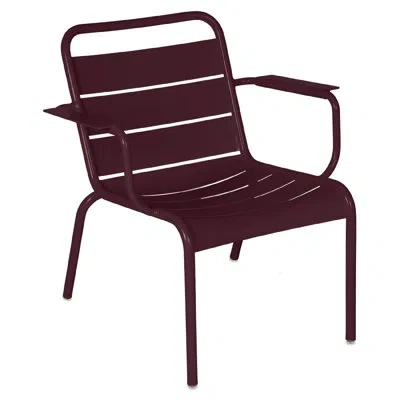 Fermob Luxembourg Stacking Patio Lounge Armchair In Black Cherry