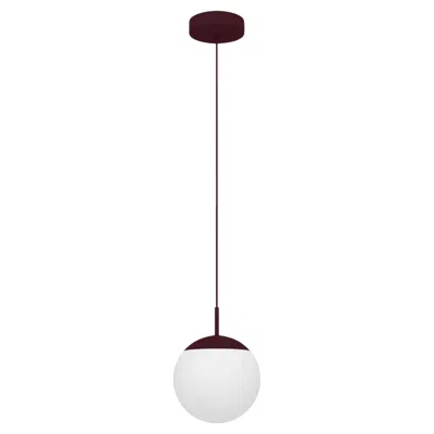 Pre-owned Fermob - Mooon! Pendant Light Ø15 Cm (5.9 In) - Black Cherry - Set Of 3 Lamps