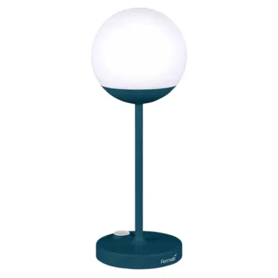 Pre-owned Fermob - Mooon! Table Lamp H.41 Cm (16.1 In) - Acapulco Blue - Set Of 6 Lamps