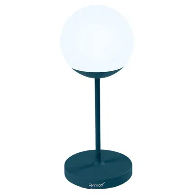 Pre-owned Fermob - Mooon! Table Lamp H.63 Cm (24.8 In) - Acapulco Blue